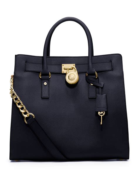 michael kors hamilton large saffiano leather satchel black|Michael Kors saffiano tote large.